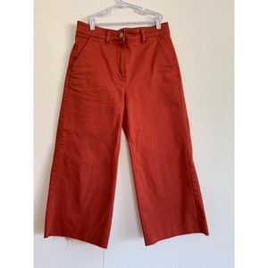 Everlane wide leg crop pant in Red